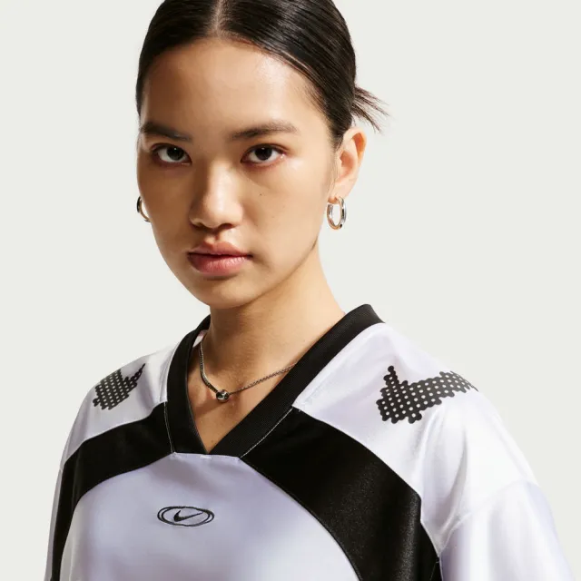 【NIKE 耐吉】背心上衣 女 AS W NK STREET GFX JERSEY 運動 休閒 寬鬆 白 黑 (IQ6138101)