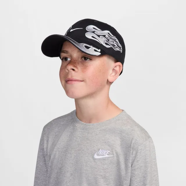 【NIKE 耐吉】棒球帽 休閒帽_中性_U NK CLUB CAP S OG FLAME S26 L_黑色 (IH9258010)