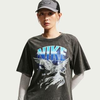 【NIKE 耐吉】短袖上衣 女 T恤 寬鬆 復古水洗 AS W NSW RETRO FLAIR TEE 灰 IW1198-060