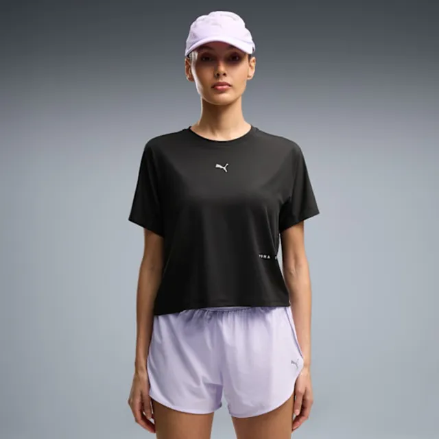 【PUMA】短袖上衣 女 歐規 短版 BS Cloudspun 黑 52898801（其他規格）