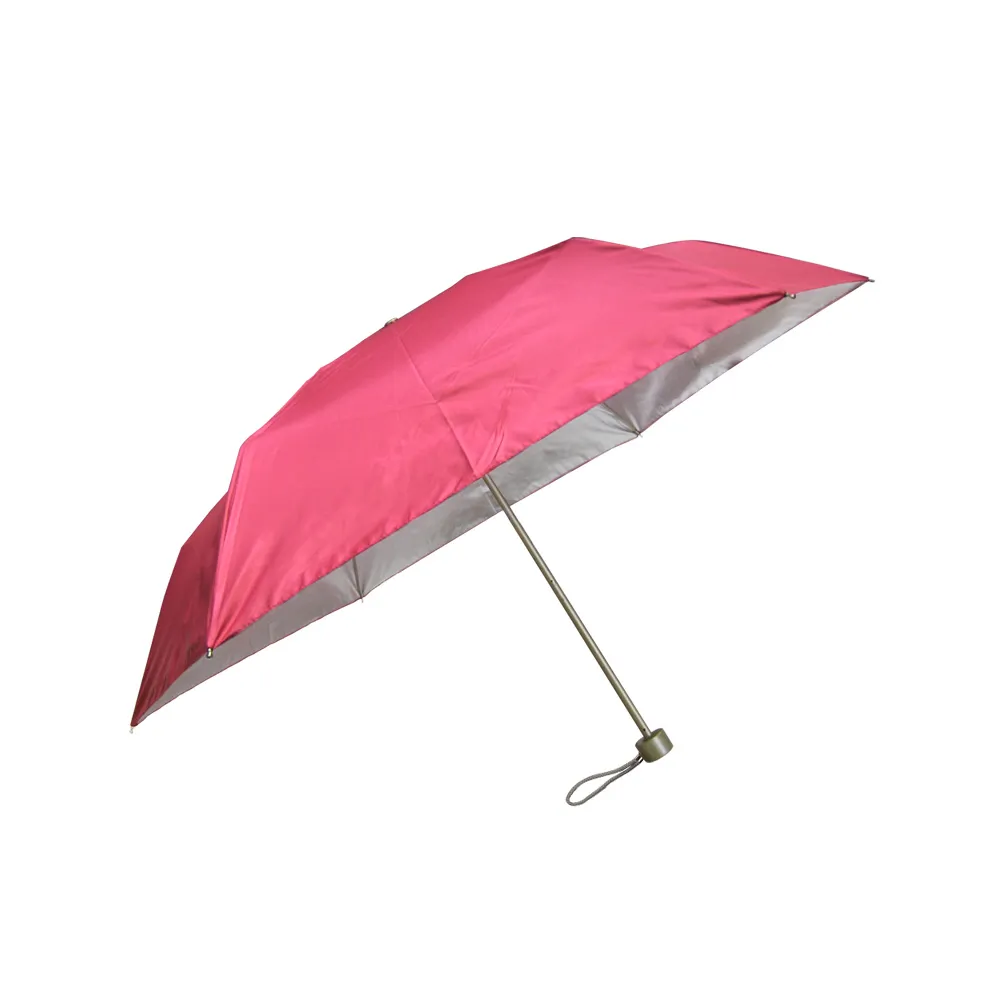 【萊登】易開式 中傘面銀膠三折傘(傘 雨傘 陽傘 抗UV 晴雨兩用 不夾手 UPF50+)