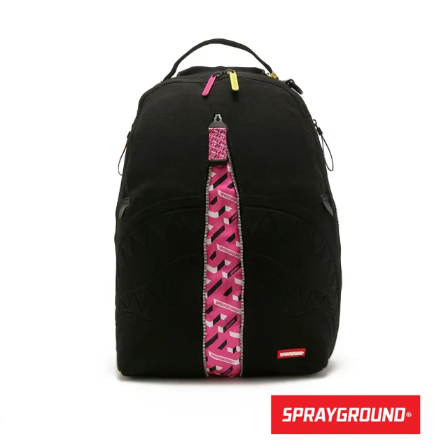 【SPRAYGROUND】驚喜拉鍊鋸齒鯊大容量後背包(黑色)