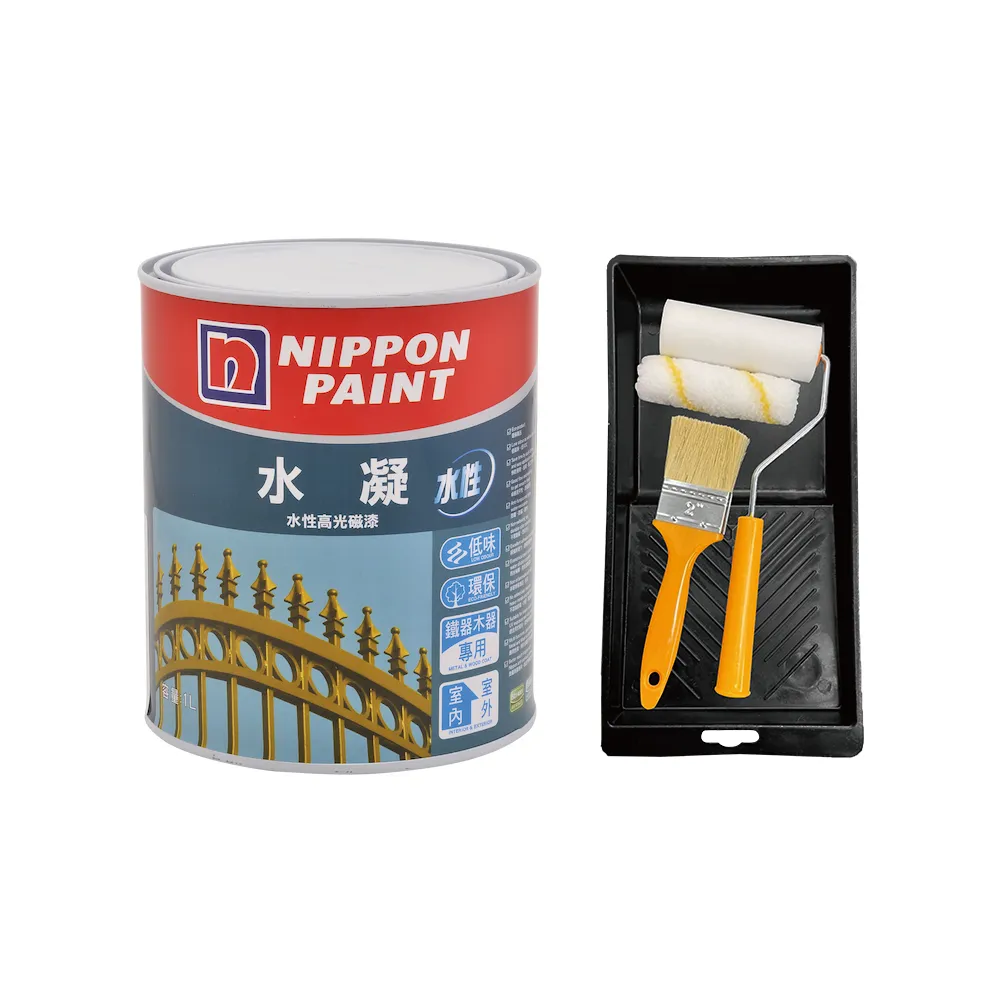 【立邦】《精選34色》水凝水性高光磁漆 電腦調色 含工具(1公升裝：約可塗刷1.9坪)