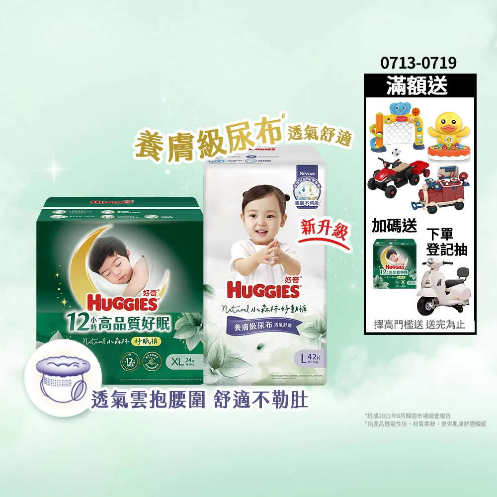 【HUGGIES 好奇】小森林 好動褲 M-XXXL/好眠褲L-XXL(褲型紙尿褲/尿布/箱)