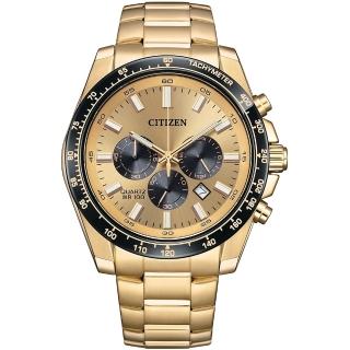 【CITIZEN 星辰】Chronograph 經典時尚三眼計時石英腕錶/44mm(AN8236-52P)