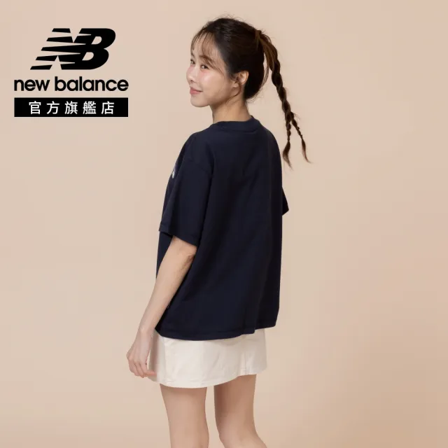 【NEW BALANCE】NB LOGO短袖上衣_女性_深藍/淺灰色_WT62B7V2AHH_WT62B7V2DNT(美版 版型偏大)