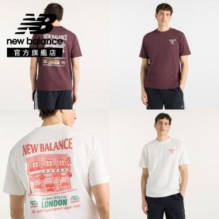 【NEW BALANCE】NB 短T 倫敦城市商店短袖上衣 男性 米白/棗紅 MT62B9LISST MT62B9LIYLR(美版 版型偏大)