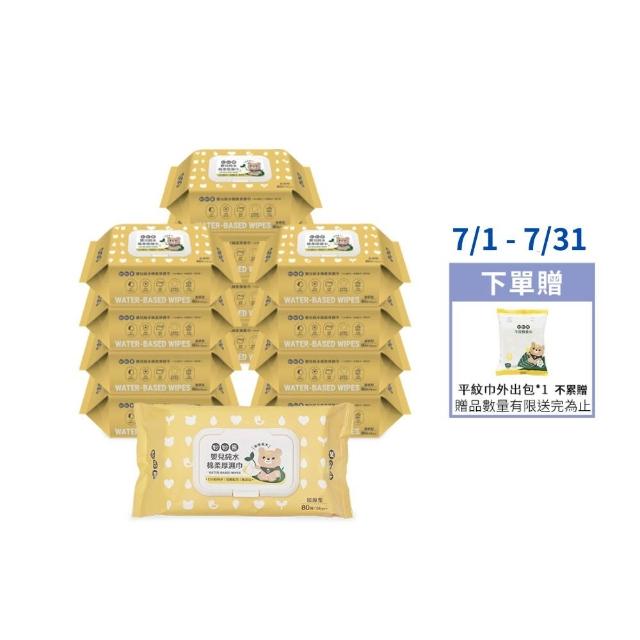 【妙妙熊】嬰兒純水加厚濕紙巾-80抽/包 超值12包組(德國認證/台灣製造/EDI超純水/敏弱肌適用)