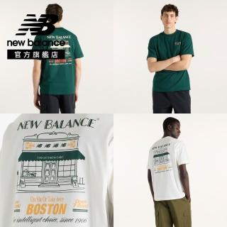 【NEW BALANCE】NB 短T 波士頓城市商店短袖上衣 男性 米白/森林綠 MT62S7YPNOG MT62S7YPSST(美版 版型偏大)