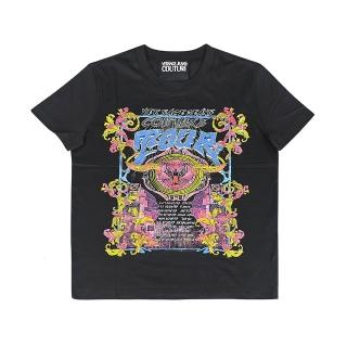 【VERSACE 凡賽斯】VERSACE純棉潮流虎頭印花短袖T恤(女/黑)