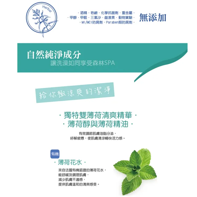 【古寶無患子】2入任選-沁涼馬鞭草薄荷SPA 洗髮/沐浴450g