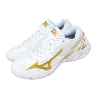 【MIZUNO 美津濃】羽球鞋 Wave Claw 4 寬楦 男鞋 女鞋 白 緩震 回彈 室內運動 71GA2643-18