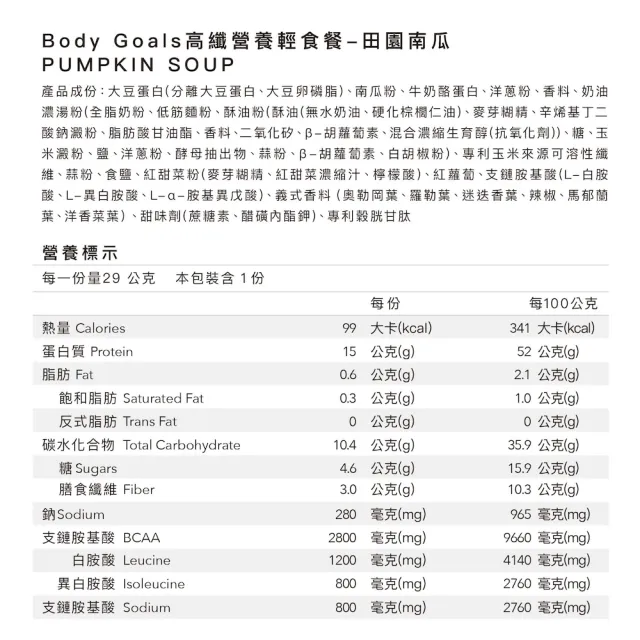 【Body Goals】高纖營養輕食餐 30入組 29-30G/包