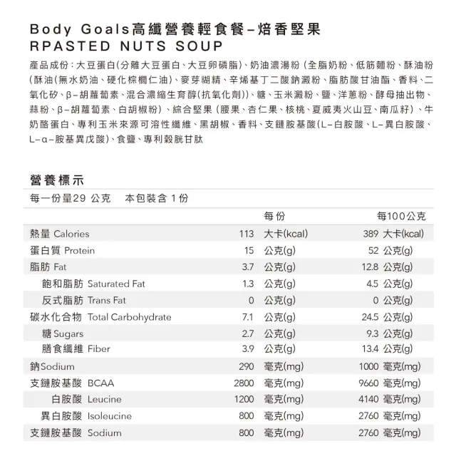 【Body Goals】高纖營養輕食餐  60入組 29-30G/包