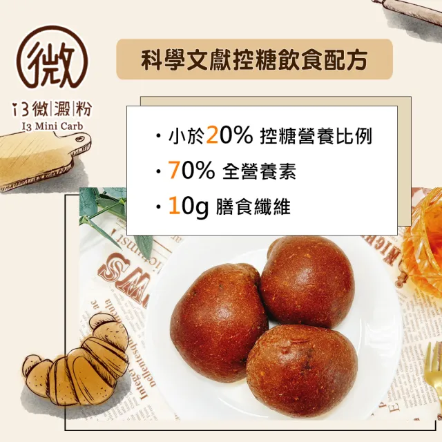 【i3微澱粉】低糖好纖手工麵包-巧克力小餐包48顆(271控糖配方 麵包 高蛋白)