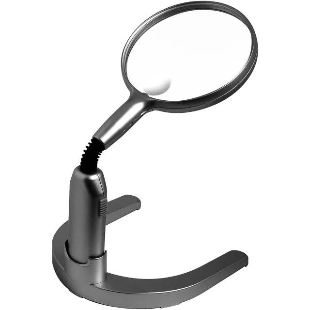 【CARSON 卡薾紳】美國 Lamp LED附座雙倍率放大鏡 / 老人閱讀 年長長者 輔助視力 年末送禮
