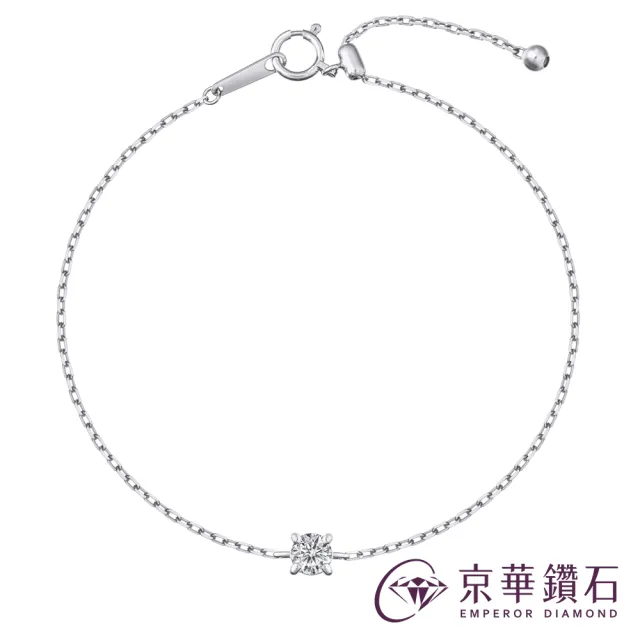 【Emperor Diamond 京華鑽石】鉑金手鍊 鑽石手鍊 PT950 PT850鉑金 天然鑽石 0.10克拉 輕珠寶 晴光系列Ⅳ