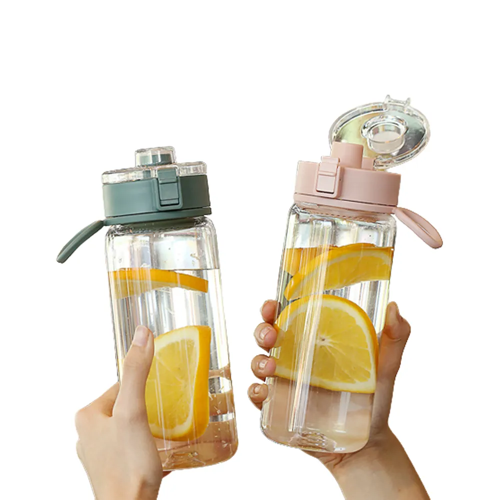 【優廚寶】時尚彈蓋運動水壺/兒童水壺/透明直飲水壺(600ml)