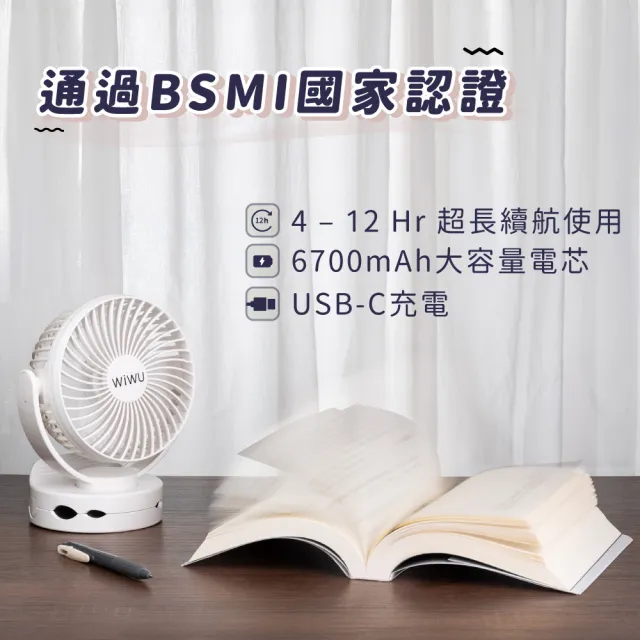 【WiWU】寵物推車 二代多功能USB充電夾式涼風扇(靜音大風量/貓狗/散熱/隨身小風扇)