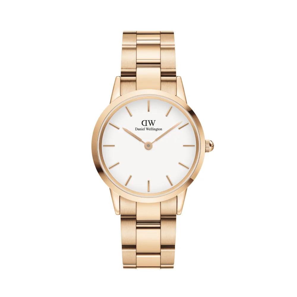 【Daniel Wellington】DW 手錶  Iconic Link 28mm/32mm精鋼錶 特調玫瑰金(DW00100213)