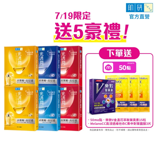 【肌研】官方直營 光透潤面膜 6盒組(敷的精華液 保濕 補水 美白 抗皺)