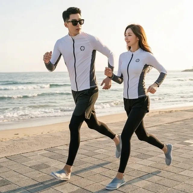 【巴黎精品】現貨限搶 潛水服套裝防曬衣衝浪服情侶款泳裝泳衣泳褲(高彈舒適透氣男女運動服上衣褲f1aa8)