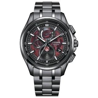 【CITIZEN 星辰】ATTESA 血月限定款 月相盈虧鈦金屬電波對時光動能男錶/41.5mm 父親節(BY1005-73Z)