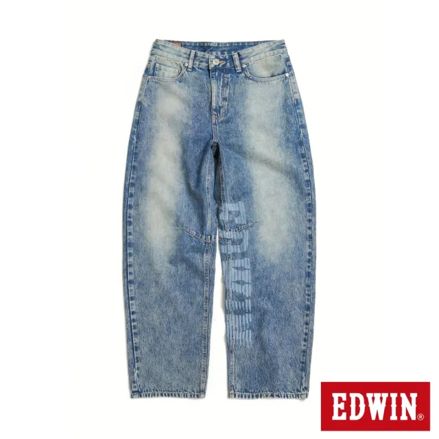 【EDWIN】男裝 雷射繭型丹寧寬直筒褲(拔洗藍)