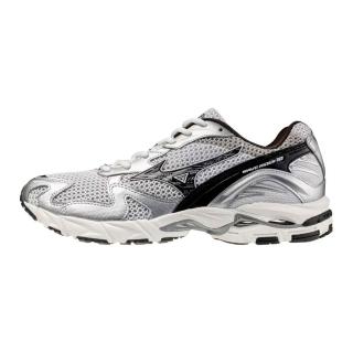 【MIZUNO 美津濃】Wave Rider 10 男 休閒鞋 復古 流行 銀 黑(D1GA261D06)