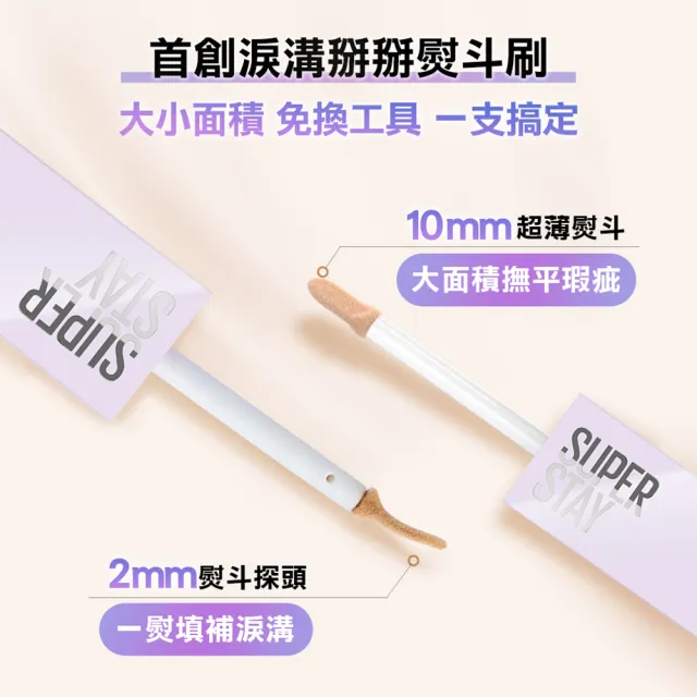 【MAYBELLINE 媚比琳】裸霧光持久水粉底AIRx淚溝無痕遮瑕膏10ml(#小方胖AIR #遮瑕 #淚溝救星)