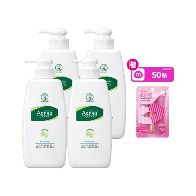 【曼秀雷敦】Acnes抗痘沐浴乳 600mL 4入(抗痘 舒緩 清爽舒暢 改善背痘 清新香味)
