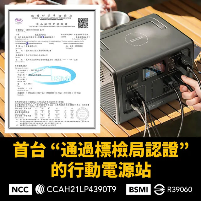 【BLUETTI】EB55 700W野獸級儲能電源+200W太陽能板(戶外行動電源／行動電站／移動電源／露營電源)