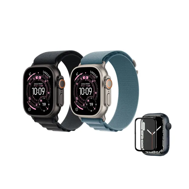 鋼化保貼組【Apple】Apple Watch Ultra3 2025 GPS+行動網路 49mm(鈦金屬錶殼搭配高山錶環)