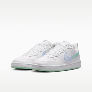 【NIKE 耐吉】休閒鞋 女鞋 大童 運動鞋 COURT BOROUGH LOW FADE GS 白灰綠 IQ6529-100 (2K2261)