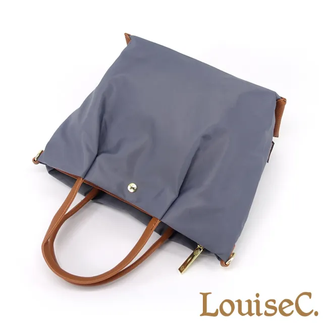 【LouiseC.】雙11 Tree House 超輕量尼龍+牛皮收褶設計多隔層手提斜背防水包-2色(YSL002A)