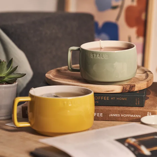 【STAUB】陶瓷早餐杯500ml-檸檬黃/莫蘭迪綠2色任選(德國雙人牌集團官方直營)