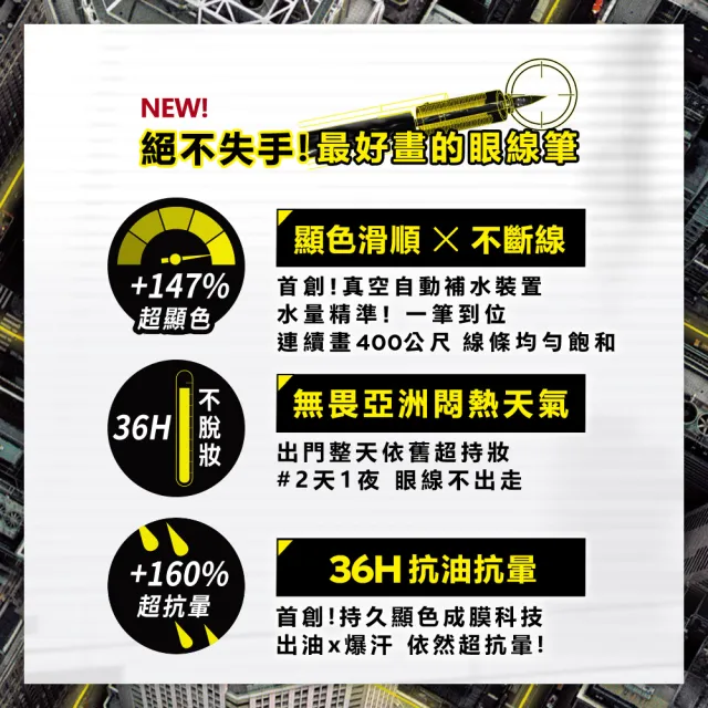 【MAYBELLINE 媚比琳】36H極限持久激細抗暈眼線液 0.4g_任選2入組#小黑霸