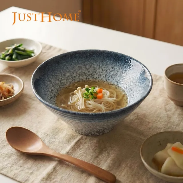 【Just Home】日式漸層陶瓷8吋麵碗850ml-三件組(可微波 湯碗 碗 麵碗 拉麵碗 碗公 泡麵碗)