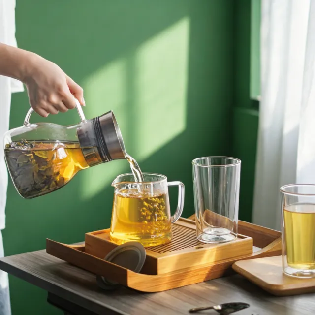【Driver】甘丹茶壺聚會分享組(泡茶壺 茶具 茶器 茶杯 耐熱玻璃壺 雙層玻璃杯 茶壺茶杯組 送禮推薦)