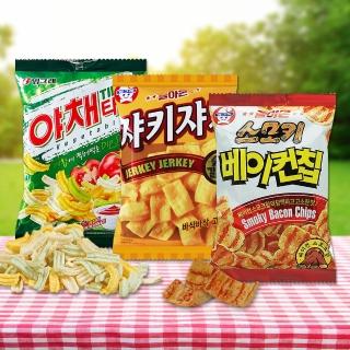 【韓味不二】韓國Binggrae風味餅乾3入組 口味任選(烤肉/蔬菜風味)
