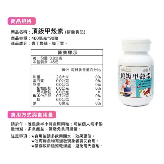 【草本之家】甲殼素10入組90粒/入(幾丁聚醣.幾丁質.蟹殼素)