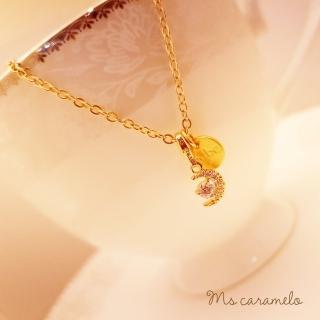 【Ms caramelo 焦糖小姐】月亮 鋯石項鍊