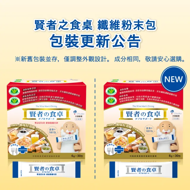 【賢者之食桌】纖維粉末包(30包/盒-膳食纖維 2項健康食品標章 調節血糖血脂 日本原裝進口)