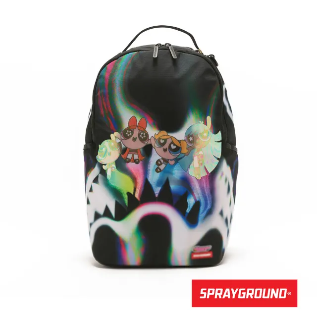 【SPRAYGROUND】飛天小女警彩虹全像後背包(黑色)