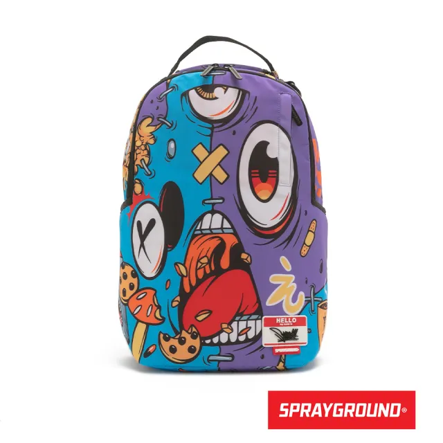【SPRAYGROUND】趣味怪獸撞色大容量後背包(花色)