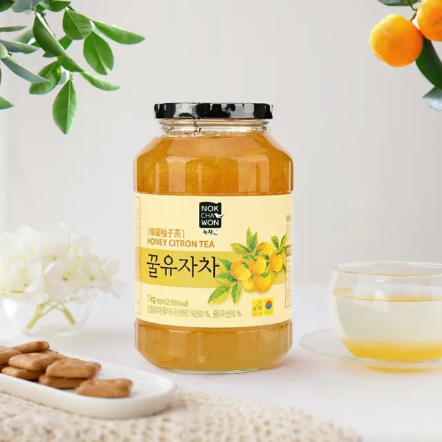 限時特殺【NOKCHAWON 綠茶園】韓國蜂蜜柚子茶x3罐(1kg/罐)