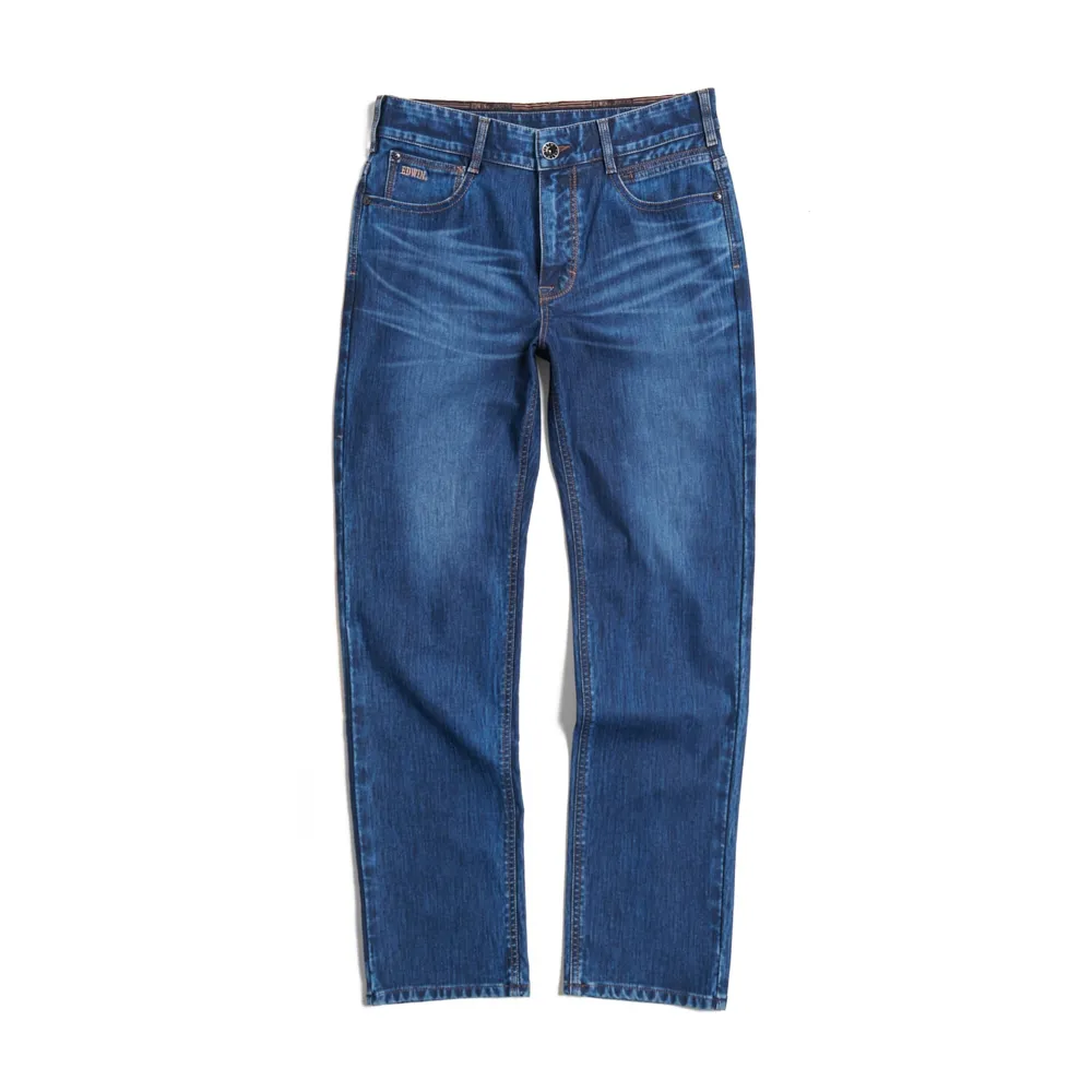 【EDWIN】男裝 JERSEYS迦績 超彈力中直筒牛仔褲(中古藍)