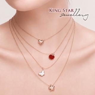 【King Star】秋日優惠!! 18K玫瑰金 天然鑽石項鍊-多款任選