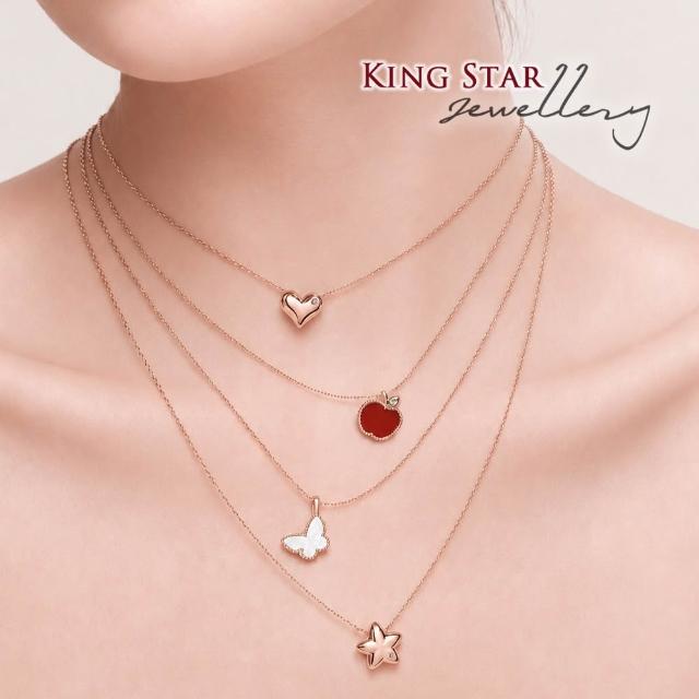 【King Star】秋日優惠!! 18K玫瑰金 天然鑽石項鍊-多款任選