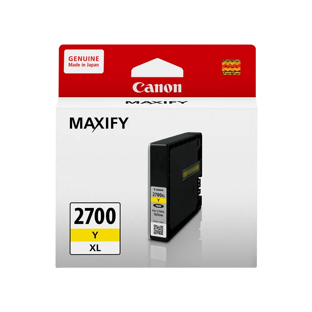 【Canon】PGI-2700XL Y 原廠黃色墨水匣 iB4070/iB4170/MB5070/MB5170/MB5470